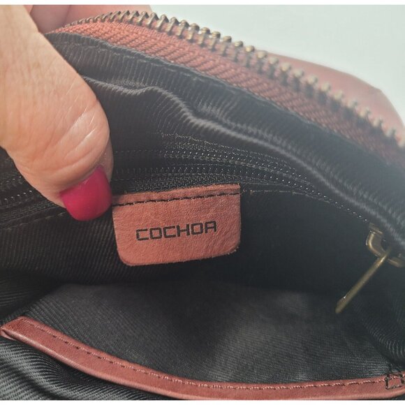 Cochoa Soft Pebbled Brown Leather Crossbody Bag Handbag Lots of Pockets Unused - Picture 6 of 10
